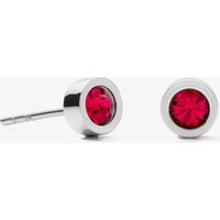 Coeur De Lion Sparkling Dots Stainless Steel Red Crystal Glass Stud Earrings 0227/21-0317