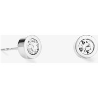 Coeur De Lion Silver Tone Round Crystal Stud Earrings 0228/21-1817