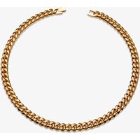 Unique Gold Plated Matte Polished Curb Chain Necklace LAK-229/50CM