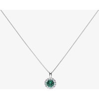 Diamonfire Round Green Cubic Zirconia Halo Pendant Necklace P4624