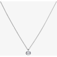 Diamonfire Sterling Silver 2.00ct Bezel Set Cubic Zirconia Solitaire Necklace P4645