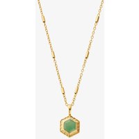 ChloBo Happiness Gold Plated Aventurine Hexagon Necklace GNCC3443
