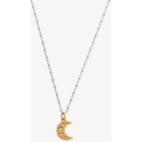 ChloBo Mixed Metal Delicate Cube Chain Starry Moon Necklace GMNDC3087