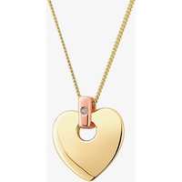 Clogau 9ct Two Colour Gold Cariad Heart Diamond Pendant Necklace CAHP