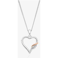 Clogau Past Present Future Silver Topaz Heart Pendant 3SPPF0647