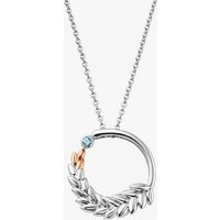 Clogau Silver and 9ct Rose Gold Lilibet Blue Topaz Circular Necklace 3SQNM0723