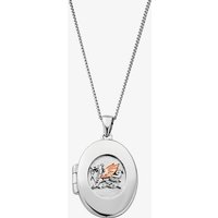 Clogau Welsh Dragon Silver and Rose Gold Locket Necklace 3SWDN0755