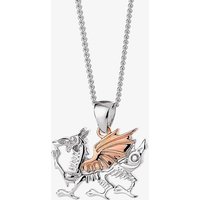 Clogau Welsh Dragon Silver 9ct Rose Gold Necklace SD003