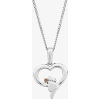 Clogau Ladies Sterling Silver Paw Print Heart Topaz Pendant Necklace 3SPMH769