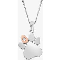 Clogau Paw Prints White Topaz Necklace 3SPWP0225