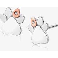 Clogau Paw Print White Topaz Stud Earrings 3SPWP0616
