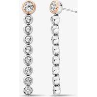Clogau Celebration Silver White Topaz Drop-Hoop Earrings 3SCLC0799