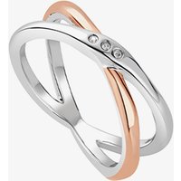 Clogau Ripples Cross Over White Topaz Ring 3SRPP0209/L