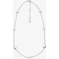 Kit Heath Sterling Silver Coast Pebble Pearl Station Necklace 90183FP