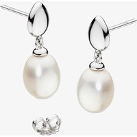 Kit Heath Sterling Silver Coast Pebble Pearl Droplet Earrings 50184FP