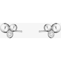 Georg Jensen Moonlight Grapes Sterling Silver 0.07ct Diamond Set Earrings 20000712