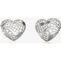 Guess In My Heart Crystal Heart Wave Stud Earrings UBE04504RH