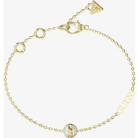 Guess Calypso Gold Tone Crystal Beaded Logo Bracelet UBB04456YGL