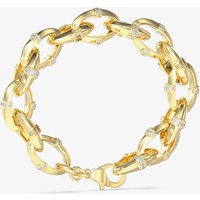 Guess Bamboo Gold Tone Crystal Multi Link Bracelet UBB05163YGL