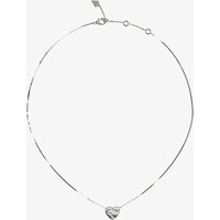 Guess In My Heart Silver Tone Crystal Wave Heart Snake Chain Necklace UBN04501RH