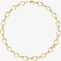Guess Bamboo Gold Tone Crystal 18 Inch Link Necklace UBN05162YG