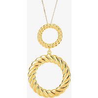 Fiorelli Gold Plated Rope Pattern Circle Drop Necklace P5192