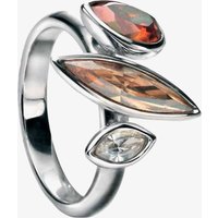 Fiorelli Silver Orange Champagne Clear Crystal Ring R3165