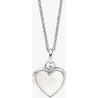 D For Diamond Silver Mother Of Pearl Locket Necklace P5516P