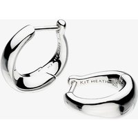Kit Heath Bevel Cirque RP Small Hinged Huggie Hoop Earrings 6175RP – - Sterling Silver / Rhodium Plated