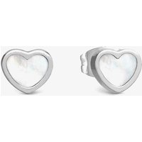 Nomination Emosfere Silver Tone Mother Of Pearl Heart Stud Earrings 134209/036