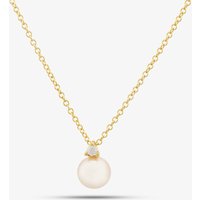 9ct Yellow Gold Pearl and Cubic Zirconia Necklace 1.13.7604