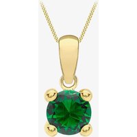 9ct Yellow Gold May Green Birthstone Pendant Necklace 1.68.7074