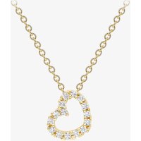 9ct Yellow Gold Cubic Zirconia Open Heart Pendant Necklace 110625114400