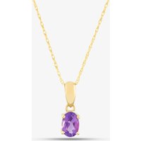 9ct Yellow Gold Oval Cut Amethyst Necklace OJS0006P-AM 9KY