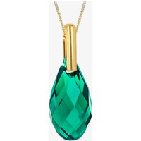 9ct Yellow Gold Green Crystal Dropper Necklace 1.68.7120