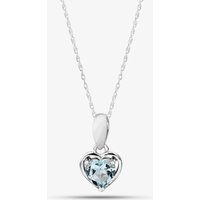 Gold Impression 9ct White Gold Aquamarine Heart Pendant Necklace RJP04866