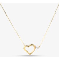 9ct Yellow Gold Cubic Zirconia Open Heart Necklace 1.19.2744