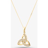 9ct Yellow Gold Cubic Zirconia Celtic Knot Pendant Necklace 1.69.3844