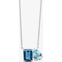 9ct White Gold Multi Cut Blue Topaz Necklace GN402