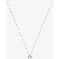 9ct White Gold Rubover Round Cubic Zirconia Necklace FA599