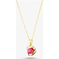 9ct Yellow Gold Ruby Heart Necklace PP20238