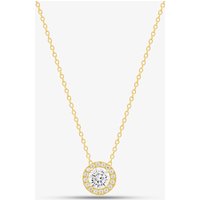 9ct Yellow Gold Adjustable 7.5cm Crystal Pendant Necklace 1.19.7304