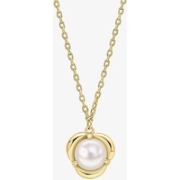 9ct Yellow Gold Petal Set Freshwater Pearl Necklace GN416W