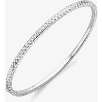 9ct White Gold Diamond Cut Bangle BN337
