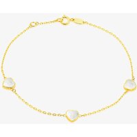 9ct Yellow Gold Mother Of Pearl Heart Bracelet 1.29.1642