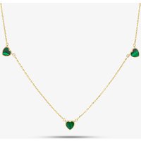 9ct Yellow Gold Malachite Heart Necklace 1.19.1650