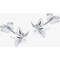 9ct White Gold Diamond Cut Star Stud Earrings 5.55.1483