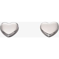 9ct White Gold Heart Shaped Stud Earrings GE2178