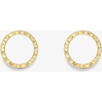 Gold Classic 9ct Yellow Gold Diamond Cut Open Circle Stud Earrings 120125149028
