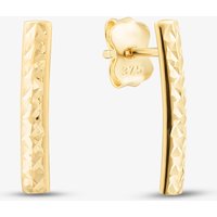 Gold Classic 9ct Yellow Gold Diamond Cut Bar Drop Earrings 1.50.0315